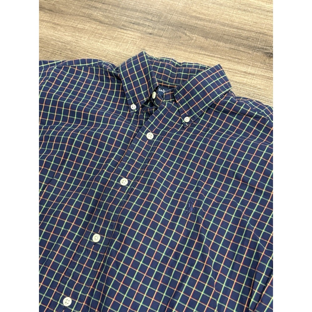 Ralph Lauren Long Sleeve Button Down Men's Size Medium‎ Plaid Cotton Blake